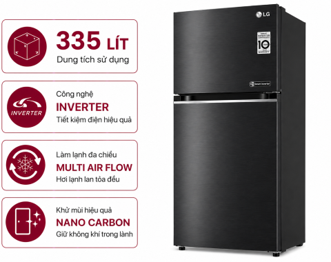 Tủ lạnh LG Inverter 335 lít LBB33BLGA