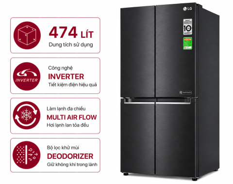 Tủ lạnh LG Inverter 474 lít Multi Door LFB47BLG