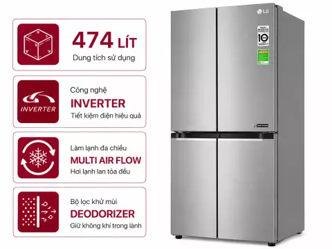 Tủ lạnh LG Inverter 474 lít Multi Door LFB47SVM