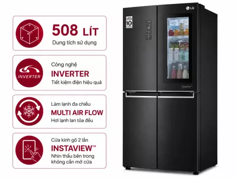 Tủ lạnh LG Inverter 508 lít Multi Door InstaView LFI50BLMAI
