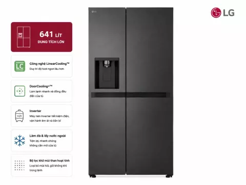 Tủ lạnh LG Inverter 641 lít Side By Side LSI63BLMA
