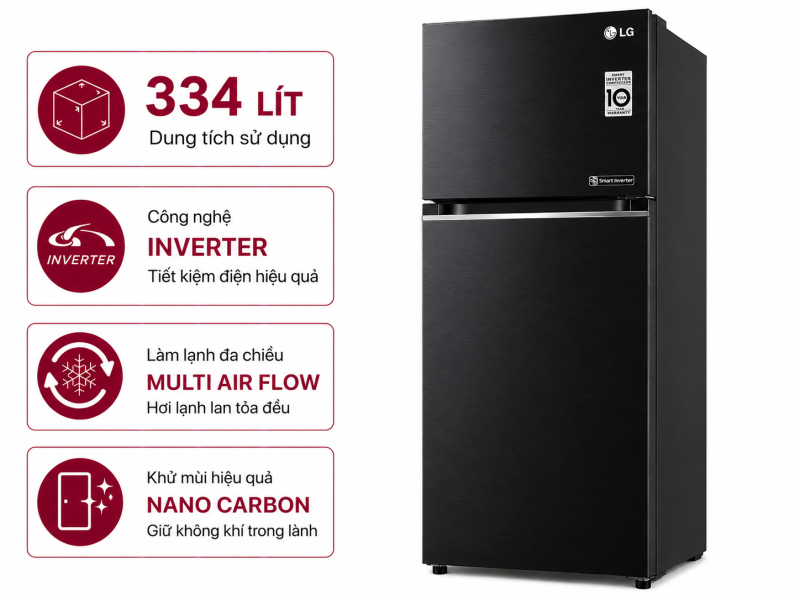 Tủ lạnh LG Inverter 334 lít LTD33BLM