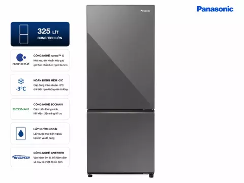 Tủ lạnh Panasonic Inverter 325 lít NR-BC361VGMV