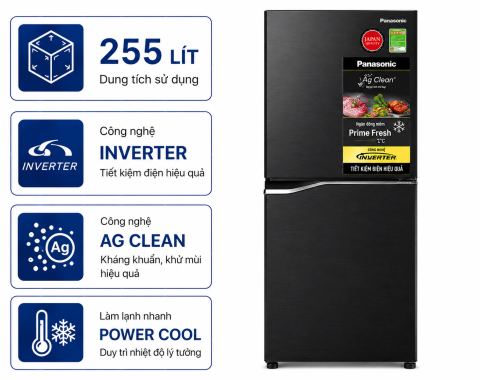 Tủ lạnh Panasonic Inverter 255 lít NR-BV281BGMV