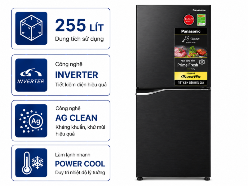 Tủ lạnh Panasonic Inverter 255 lít NR-BV281BGMV