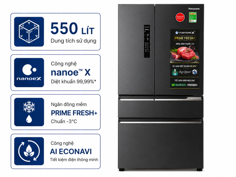 Tủ lạnh Panasonic 550 lít NR-DZ601YGKV
