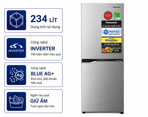Tủ lạnh Panasonic Inverter 234 lít NR-TV261APSV