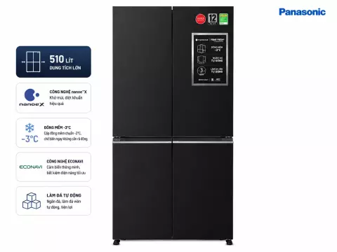 Tủ lạnh Panasonic Inverter 510 lít Multi Door NR-X561BK-VN