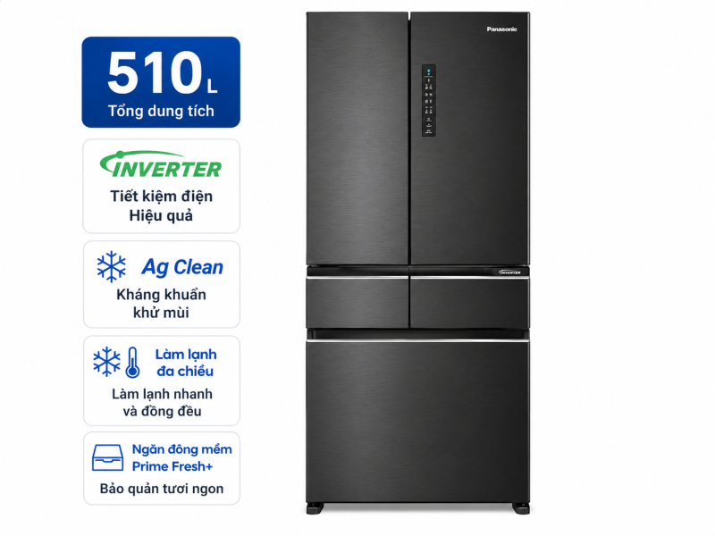 Tủ lạnh Panasonic Inverter 510 lít Multi Door NR-X561GB-VN