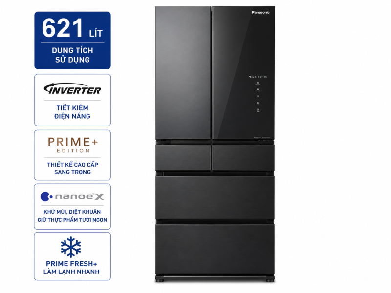 Tủ lạnh Panasonic Inverter 621 lít PRIME+ Edition Multi Door NR-XY680YMMV