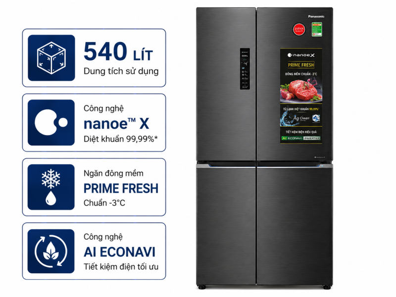 Tủ lạnh Panasonic 540 lít NR-YW590YMMV