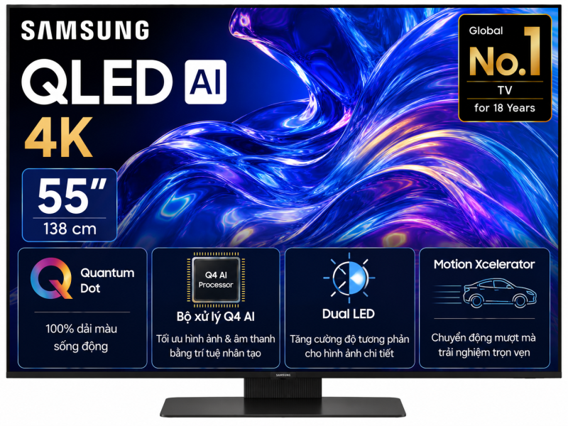 Smart Tivi QLED Samsung AI 4K 55 inch QA55Q8F5