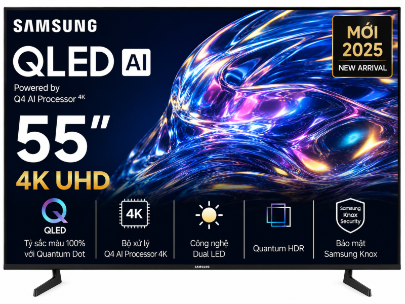 Smart Tivi QLED Samsung AI 4K 55 inch QA55Q8FA