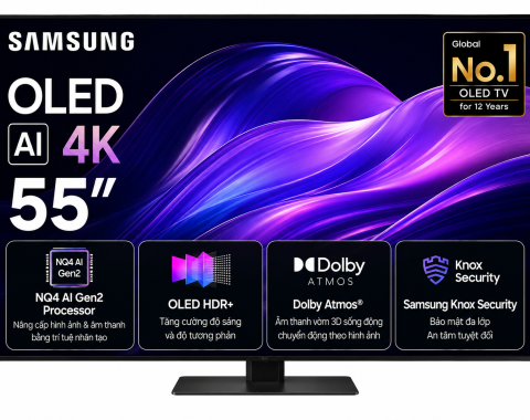 Smart Tivi OLED Samsung AI 4K 55 inch QA55S85F