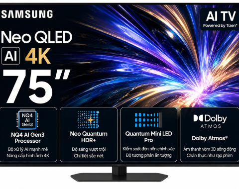 Smart Tivi Neo QLED Samsung AI 4K 75 inch QA75QN90F
