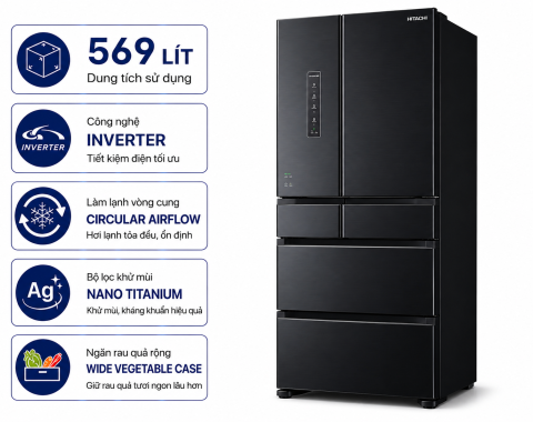 Tủ lạnh Hitachi Inverter 569 lít R-MX800GVGV0 GBK