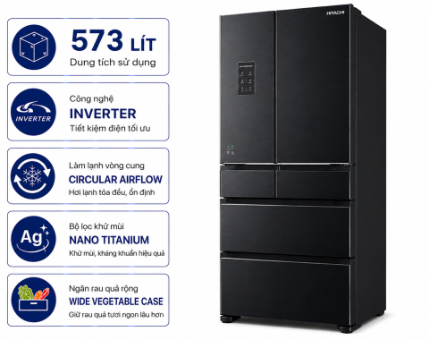 Tủ lạnh Hitachi Inverter 573 lít R-SX800GPGV0 GBK