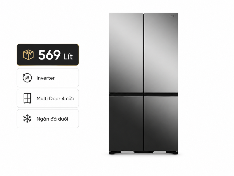 Tủ lạnh Hitachi Inverter 569 lít R-WB640VGV0X