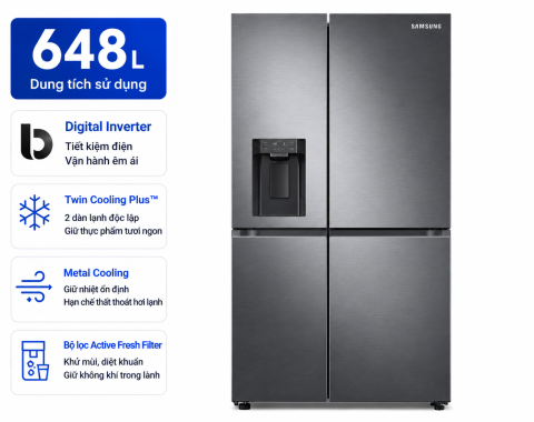 Tủ lạnh Samsung Inverter 648 lít RF59C766FB1/SV