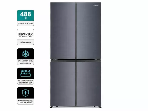 Tủ lạnh Hisense Inverter 488 lít Multi Door RQ630N4EBUI3
