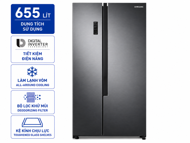 Tủ lạnh Samsung Inverter 655 lít RS62R5001B4/SV