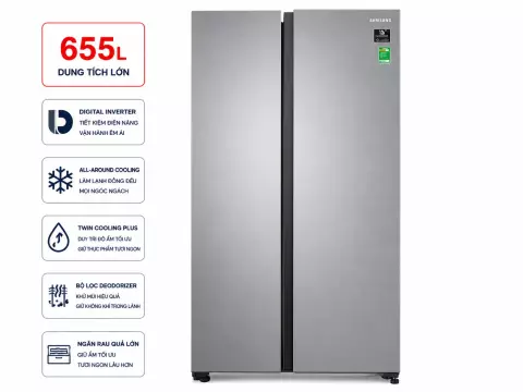 Tủ lạnh Samsung Inverter 655 lít RS62R5001M9/SV