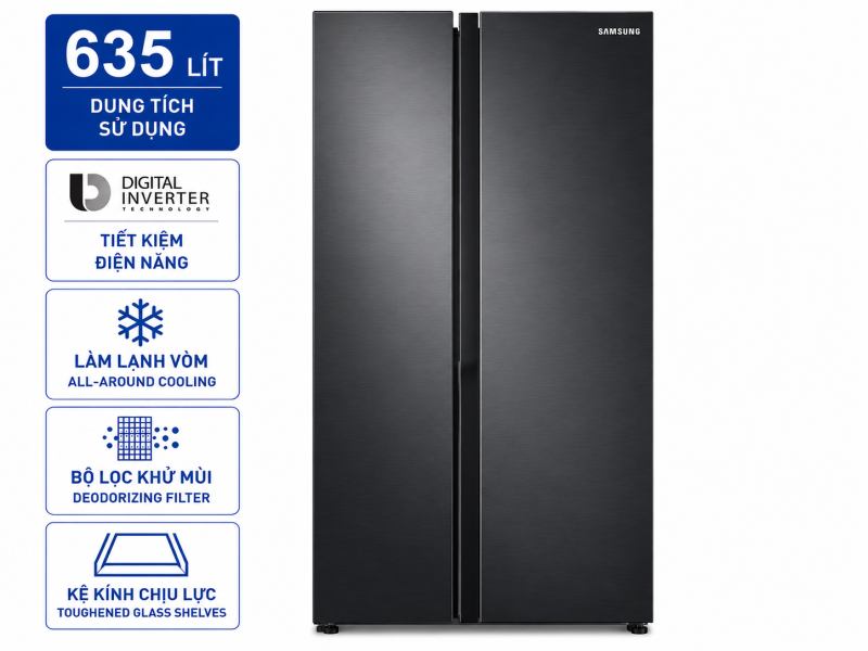 Tủ lạnh Samsung Inverter 635 lít RS64R5301B4/SV