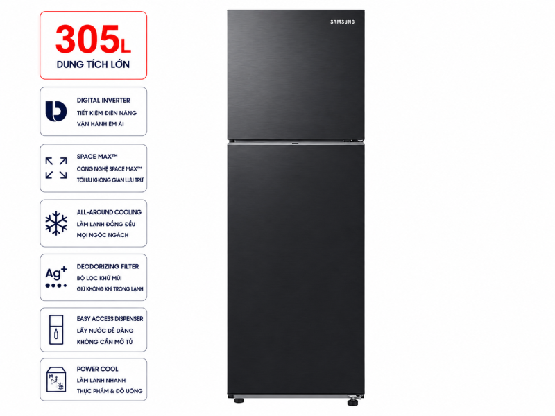 Tủ lạnh Samsung Inverter 305 lít RT31CG5424B1SV