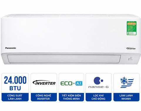 Điều hòa Panasonic 1 chiều 24.000BTU inverter RU24AKH-8