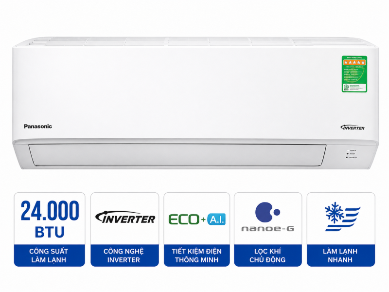 Điều hòa Panasonic 1 chiều 24.000BTU inverter RU24AKH-8