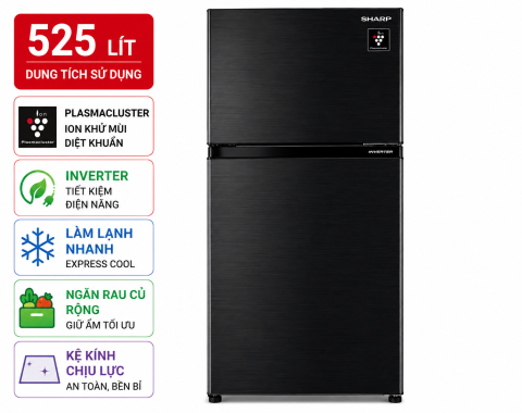 Tủ lạnh Sharp Inverter 525 lít SJ-FXP600VG-BK