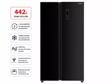 Tủ lạnh Sharp Inverter 442 lít Side By Side SJ-SBX440VG-BK