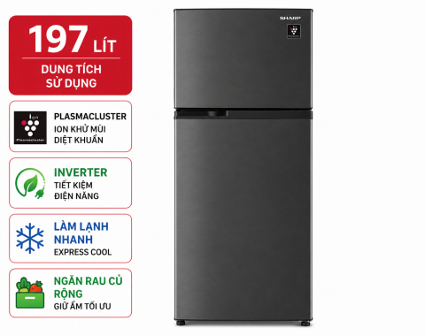 Tủ lạnh Sharp Inverter 197 lít SJ-X215V-DG