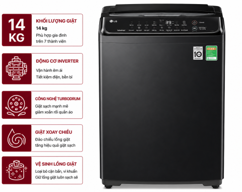 Máy giặt LG TurboDrum Inverter 14 kg T2514VBTB