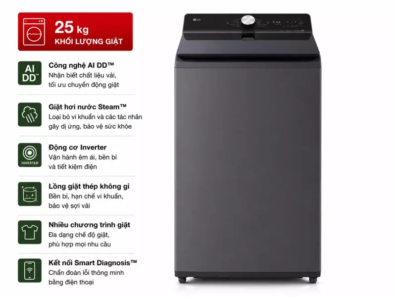 Máy giặt LG AI DD Inverter 25 kg T2725SX5G