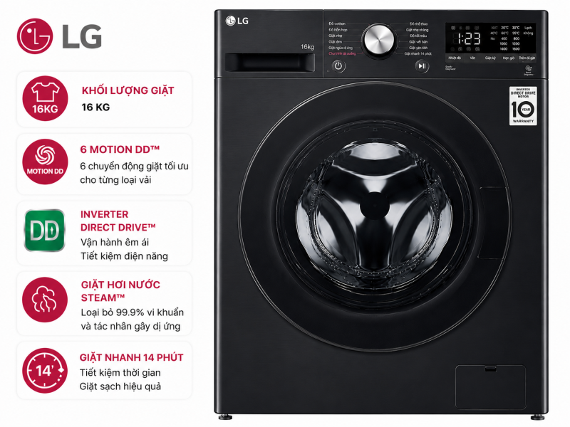 Máy giặt LG Inverter 16 kg TV2516DV3B