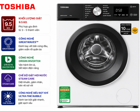 Máy giặt Toshiba Inverter 9.5 kg TW-T21BU105UWV(MG)