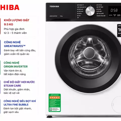 Máy giặt Toshiba Inverter 9.5 kg TW-T23BU105UWV(MG)