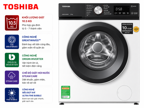 Máy giặt Toshiba Inverter 10.5 kg TW-T25BZU115MWV(MG)
