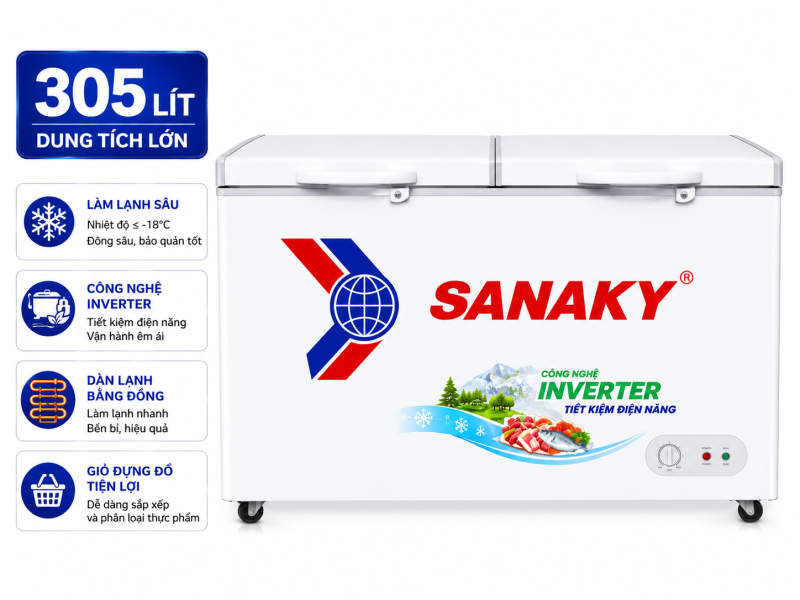 Tủ đông Sanaky 305 lít VH-4099A1