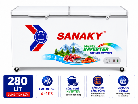 Tủ đông Sanaky Inverter 280 lít VH-4099W3