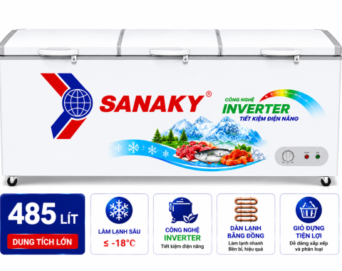 Tủ đông Sanaky Inverter 485 lít VH-6699W3