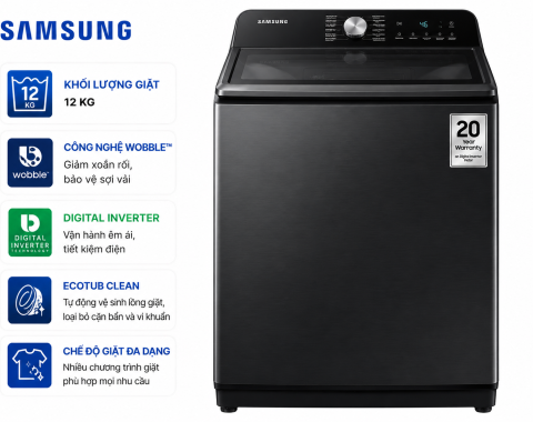Máy giặt Samsung Inverter 12 kg WA12CG5745BVSV