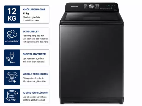 Máy giặt Samsung Inverter 12 kg WA12CG5886BVSV