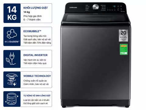 Máy giặt Samsung Inverter 14 kg WA14CG5745BVSV