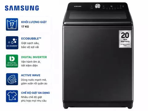 Máy giặt Samsung Ecobubble Inverter 17 kg WA17CG6442BDSV