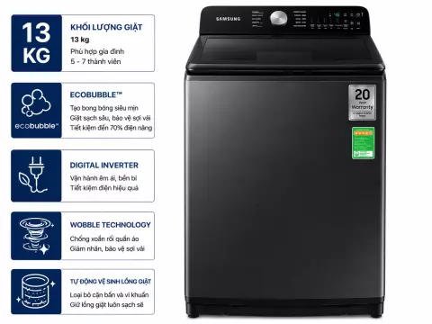 Máy giặt Samsung Inverter 13 kg WA80F13S5BSV
