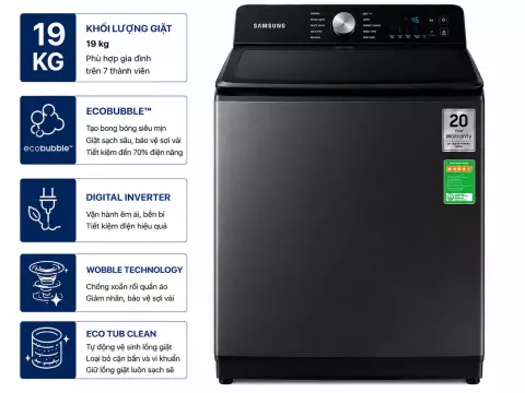 Máy giặt Samsung Inverter 19 kg WA80F19B9BSV