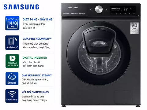 Máy giặt sấy Samsung Inverter 14 kg WD14BB944DGMSV