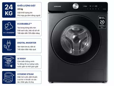 Máy giặt Samsung Invertet 24 kg WF24B9600KV/SV